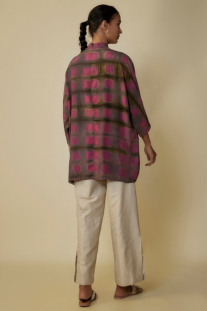 Multi-Colored Fine Silk Kimono Shirt by 11.11 / eleven eleven at Pernia's Pop Up Shop