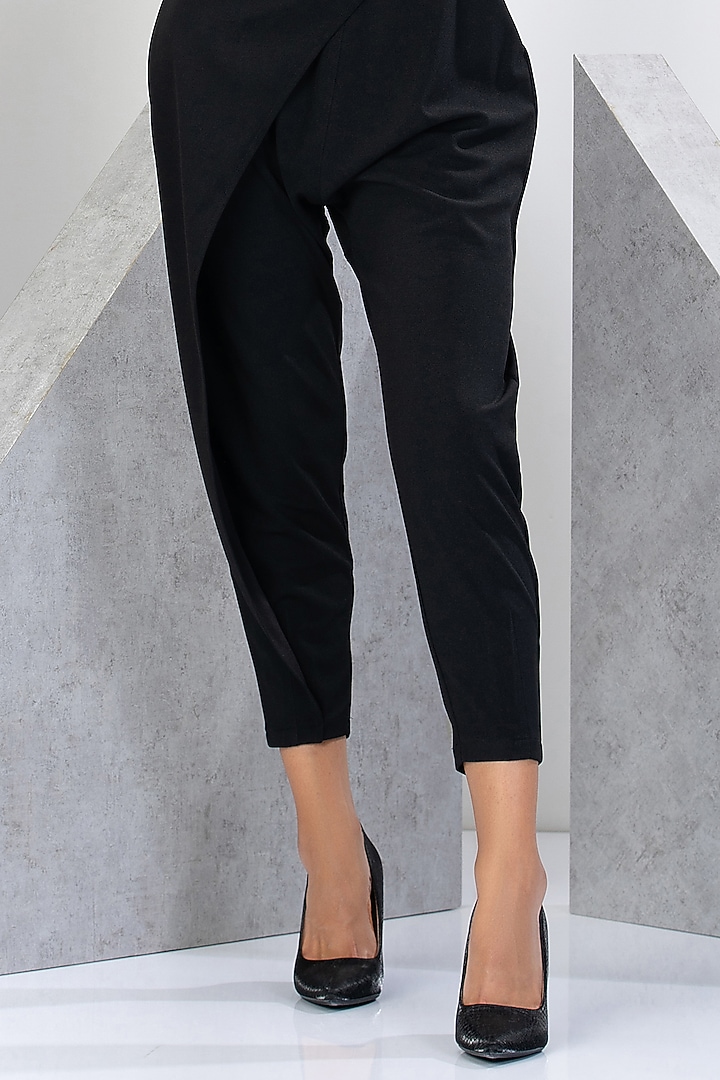 Black Crepe Lycra Cutdana & Sequins Hand Embroidered Jumpsuit by Eli Bitton at Pernia's Pop Up Shop