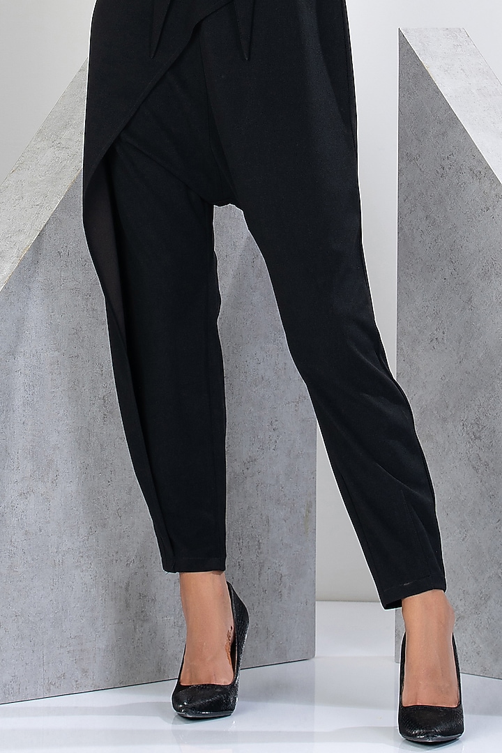 Black Polyester & Spandex Hand Embroidered Jumpsuit by Eli Bitton at Pernia's Pop Up Shop