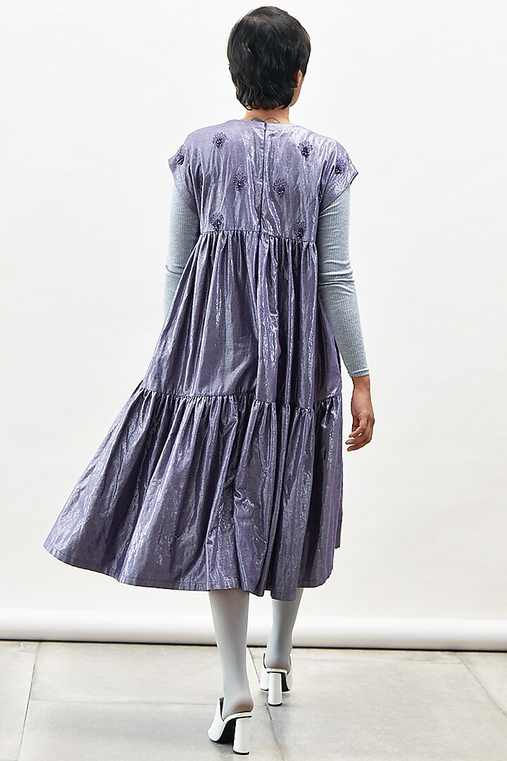 Purple Floral Embroidered Summer Dress by Kanelle at Pernia's Pop Up Shop