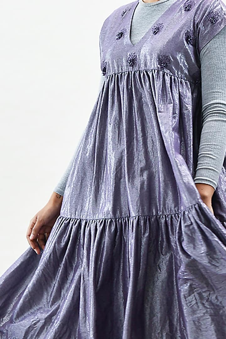 Purple Floral Embroidered Summer Dress by Kanelle at Pernia's Pop Up Shop