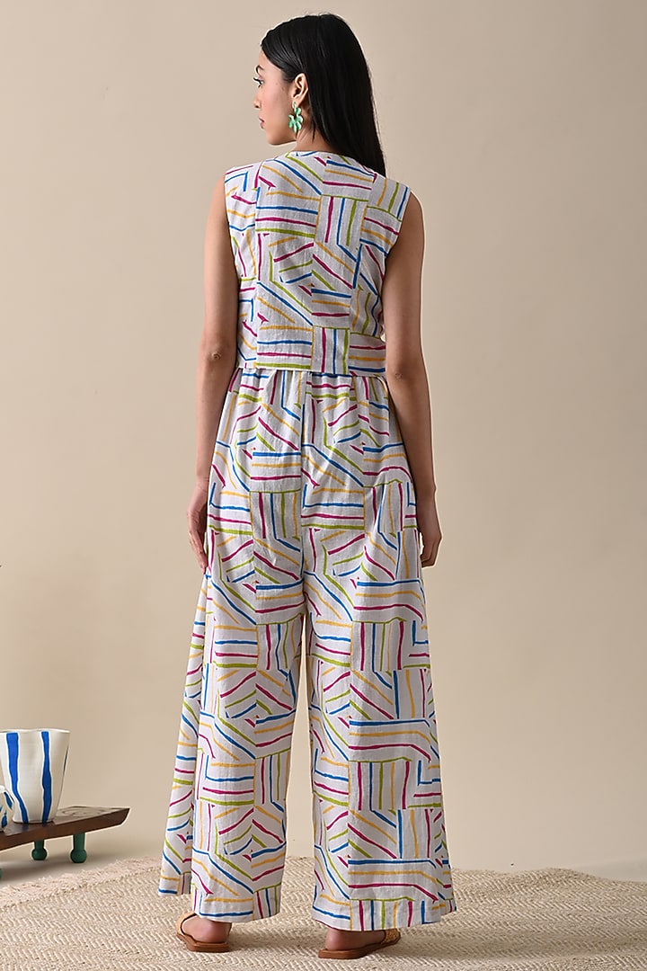 Multi-Colored Cotton Hemp Printed Jumpsuit by Kanelle at Pernia's Pop Up Shop