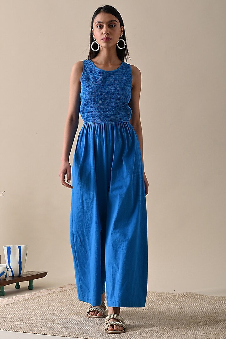 Blue Organic Cotton Jumpsuit by Kanelle