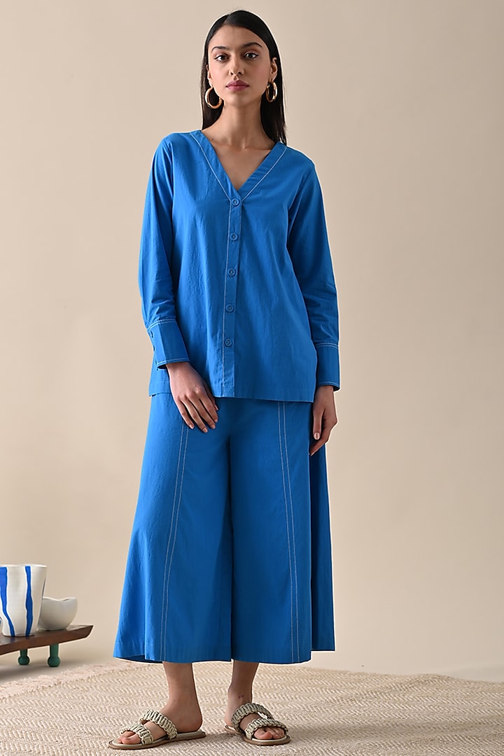 Blue Organic Cotton Co-Ord Set by Kanelle