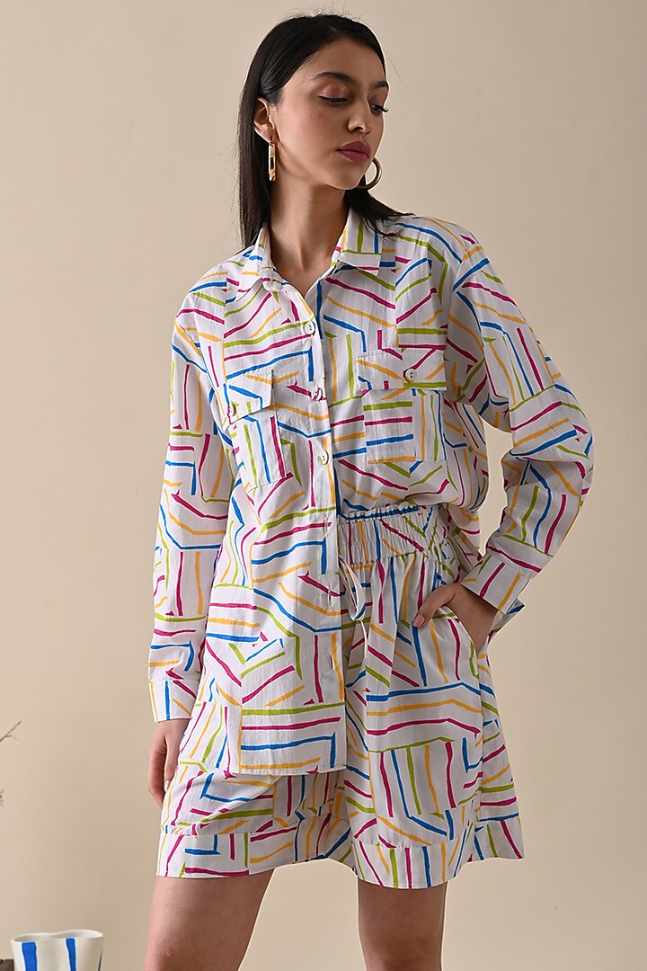 Multi-Colored Organic Cotton Printed Co-Ord Set by Kanelle at Pernia's Pop Up Shop