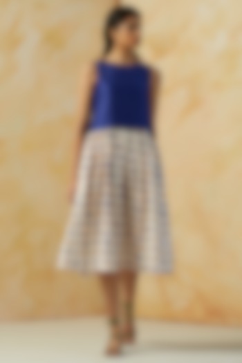 Cobalt Blue Printed Dress by Kanelle