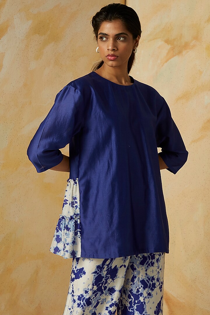 Cobalt Blue Printed Top by Kanelle at Pernia's Pop Up Shop
