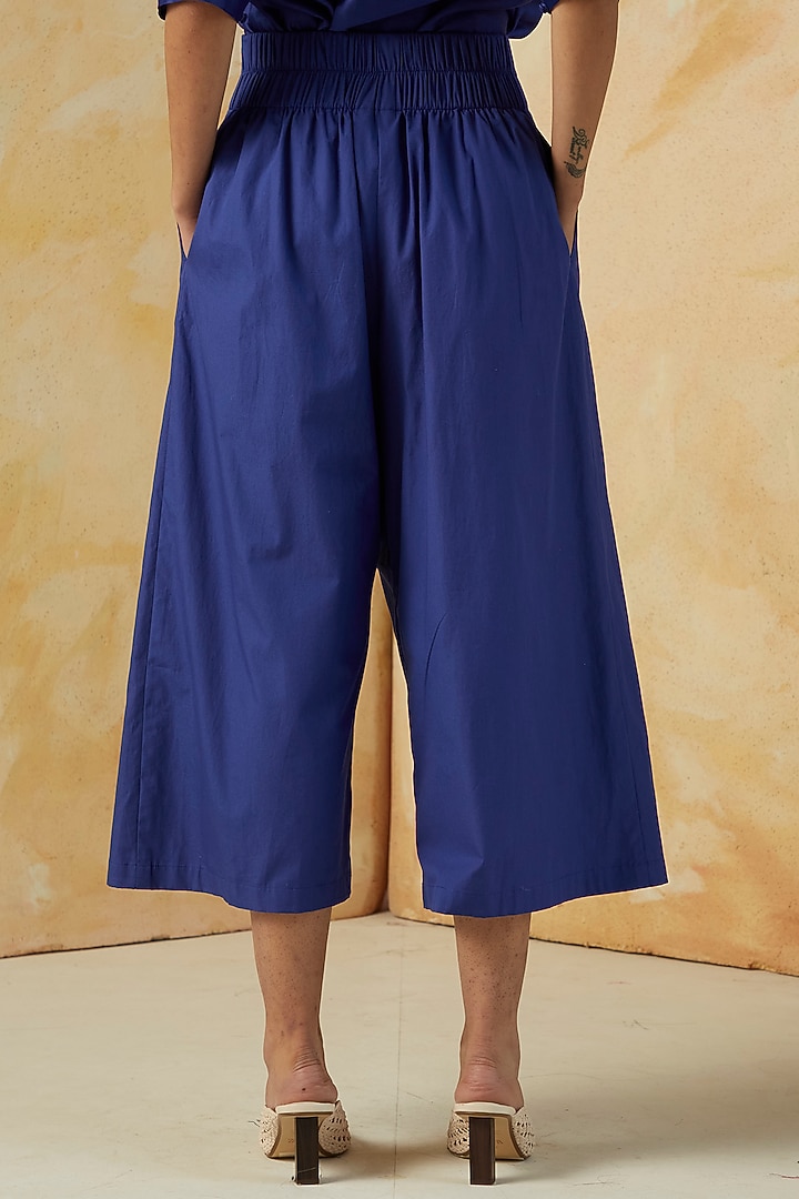 Cobalt Blue Poplin Overlapped Culottes by Kanelle at Pernia's Pop Up Shop