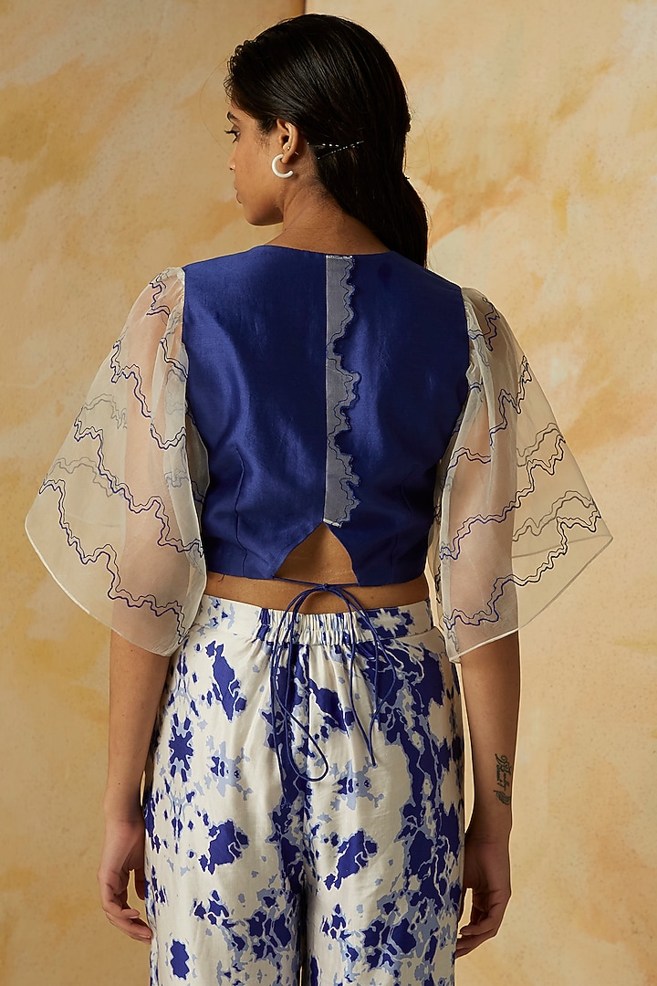 Cobalt Blue Embroidered Blouse by Kanelle at Pernia's Pop Up Shop