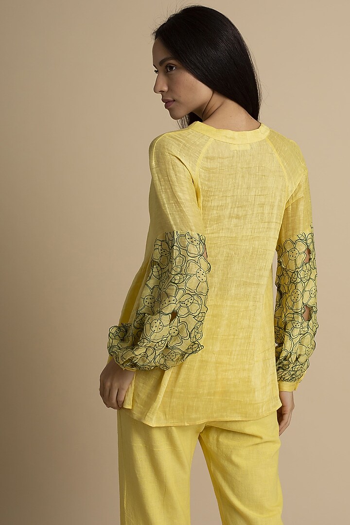 Corn Handwoven Linen Silk Top by Kanelle at Pernia's Pop Up Shop