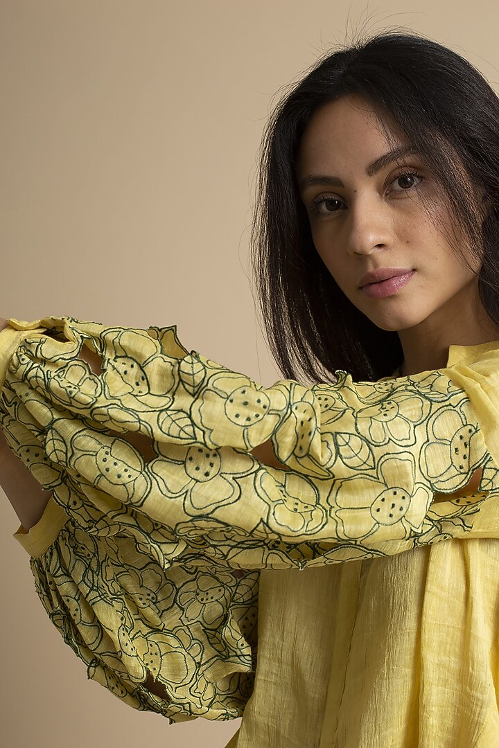 Corn Handwoven Linen Silk Top by Kanelle at Pernia's Pop Up Shop