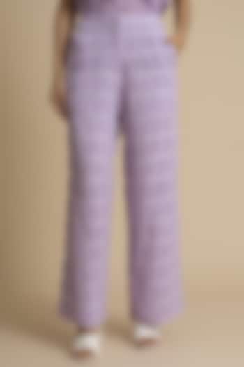 Orchid Crushed Cotton Trousers by Kanelle