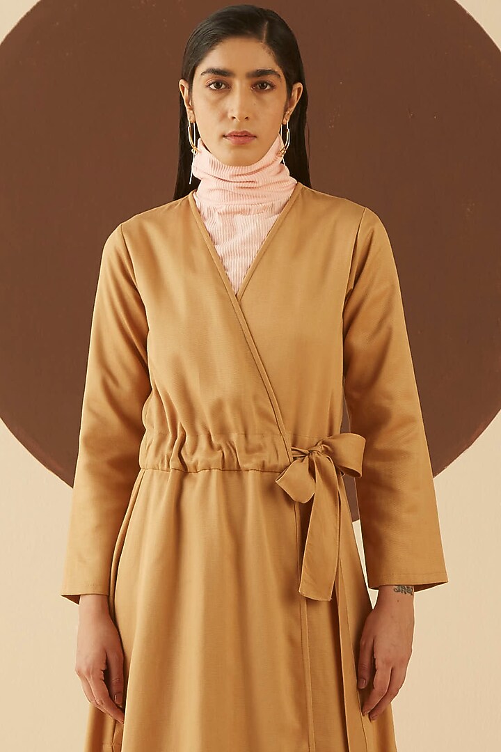 Caramel Tencel Wrap Summer Dress by Kanelle at Pernia's Pop Up Shop