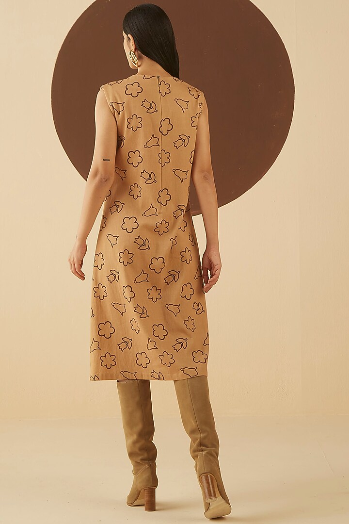 Caramel Floral Printed Summer Dress by Kanelle at Pernia's Pop Up Shop