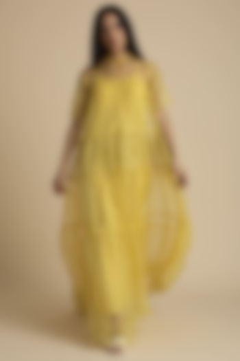 Yellow Cut Work Maxi Vacation Dress by Kanelle at Pernia's Pop Up Shop