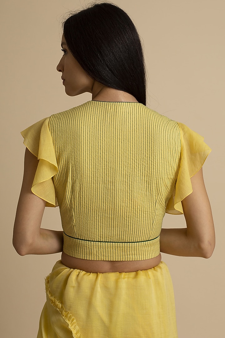 Yellow Stitch Detailing Blouse by Kanelle at Pernia's Pop Up Shop