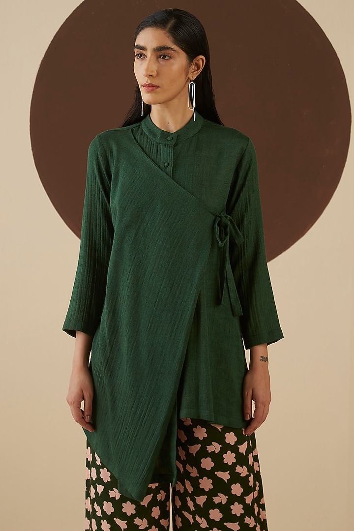 Green Asymmetrical Shirt by Kanelle at Pernia's Pop Up Shop