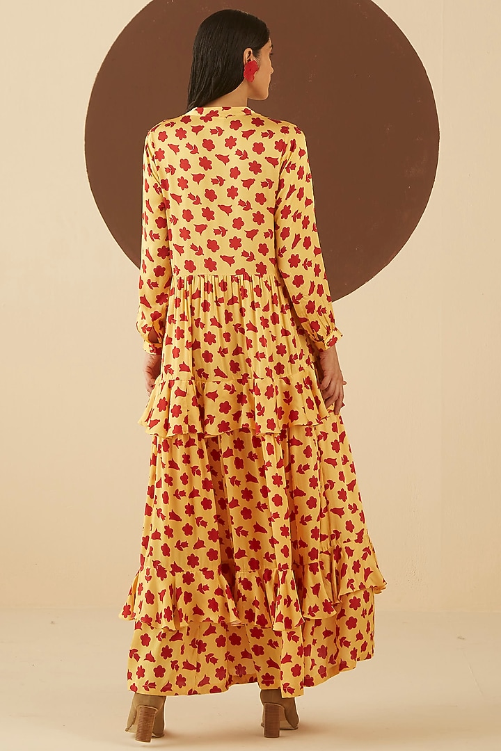 Light Yellow Floral Printed Summer Dress by Kanelle at Pernia's Pop Up Shop