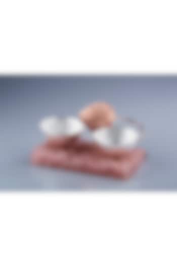 Silver Brass Metal With Plating & Rose Quartz Mukhwas Bowl by EL'UNIQUE at Pernia's Pop Up Shop