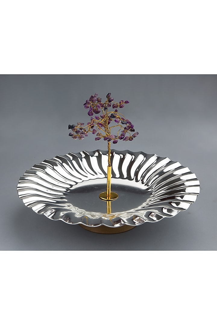 Silver Brass With Plating Tree Platter by EL'UNIQUE