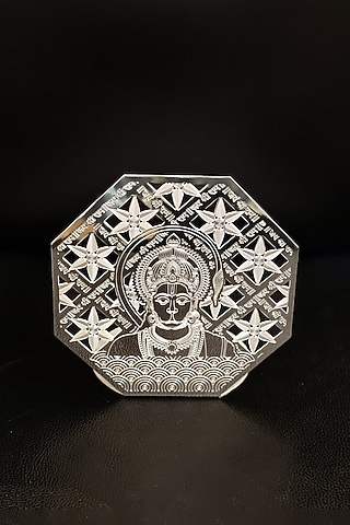 Silver Brass Metal With Plating Lord Hanuman Ji Tea Light Holder by EL'UNIQUE