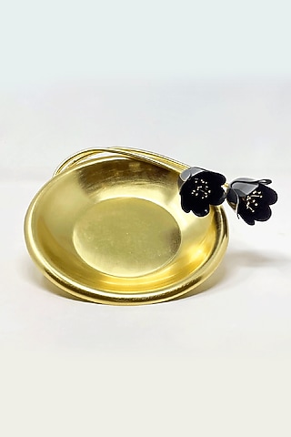 Gold & Black Brass With Plating Tray by EL'UNIQUE