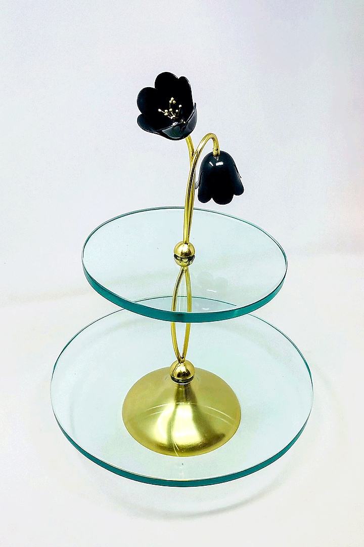 Gold & Black Brass With Plating Platter by EL'UNIQUE at Pernia's Pop Up Shop