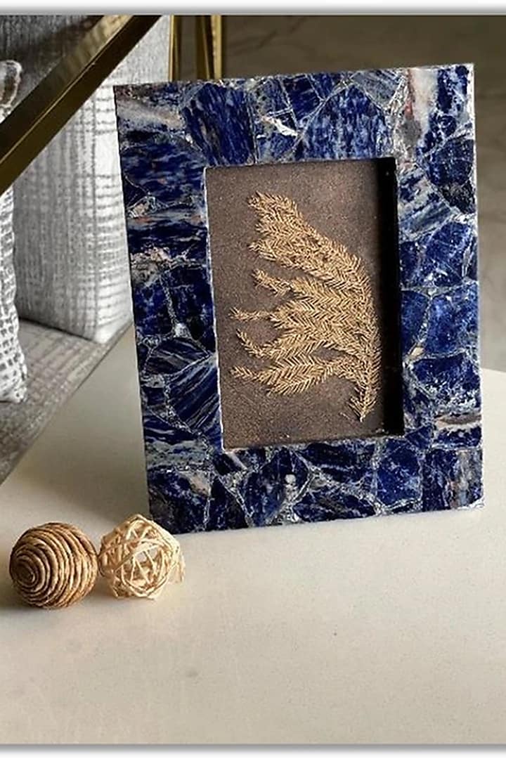 Powder Blue Sodalite Stone Photo Frame by EL'UNIQUE at Pernia's Pop Up Shop