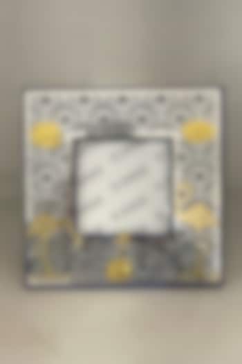 Blue Brass & Resin Lotus Photo Frame by EL'UNIQUE at Pernia's Pop Up Shop