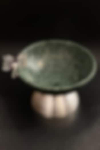 Green & Silver Plated Malachite Stone Bowl by EL'UNIQUE at Pernia's Pop Up Shop