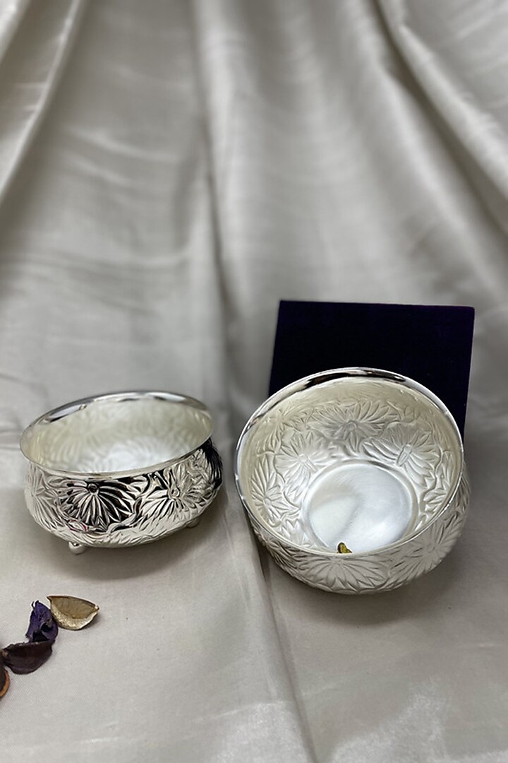 Silver Plated Brass Serving Bowl by EL'UNIQUE at Pernia's Pop Up Shop