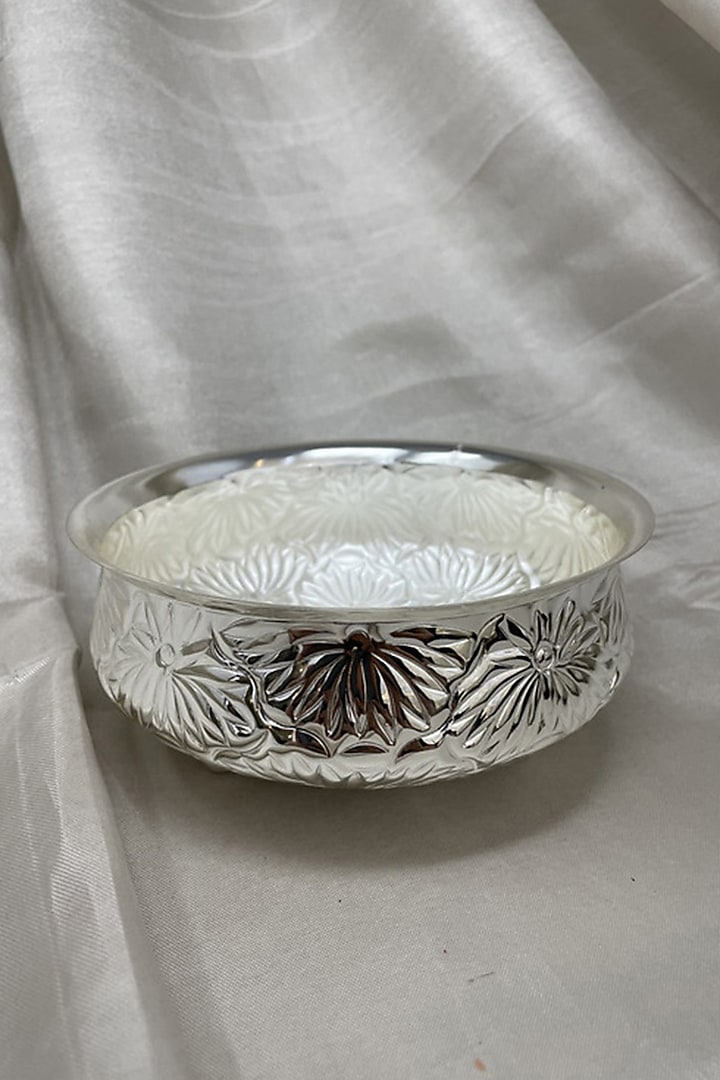 Silver Plated Brass Serving Bowl by EL'UNIQUE at Pernia's Pop Up Shop