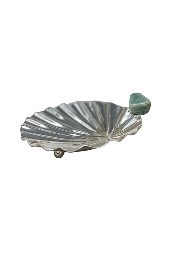 Silver Plated Brass Shell Platter by EL'UNIQUE