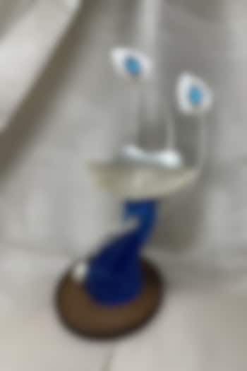 Blue Silver Plated Peacock Candle Stand by EL'UNIQUE at Pernia's Pop Up Shop