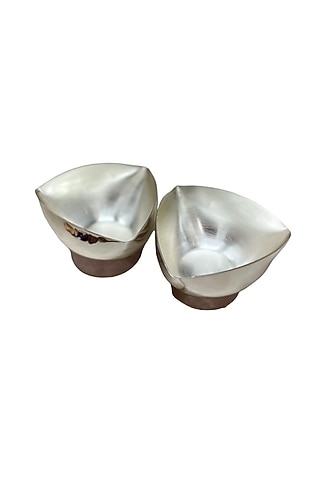 Silver Plated Brass Bowl Set by EL'UNIQUE