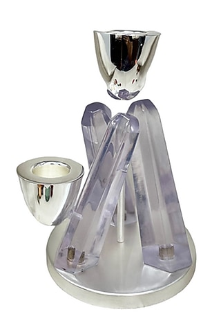 Light Blue Crystal Candle Stand by EL'UNIQUE