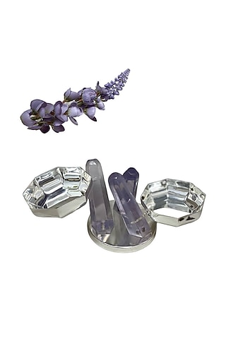 Silver Plated Crystal & Brass Duo Bowl by EL'UNIQUE