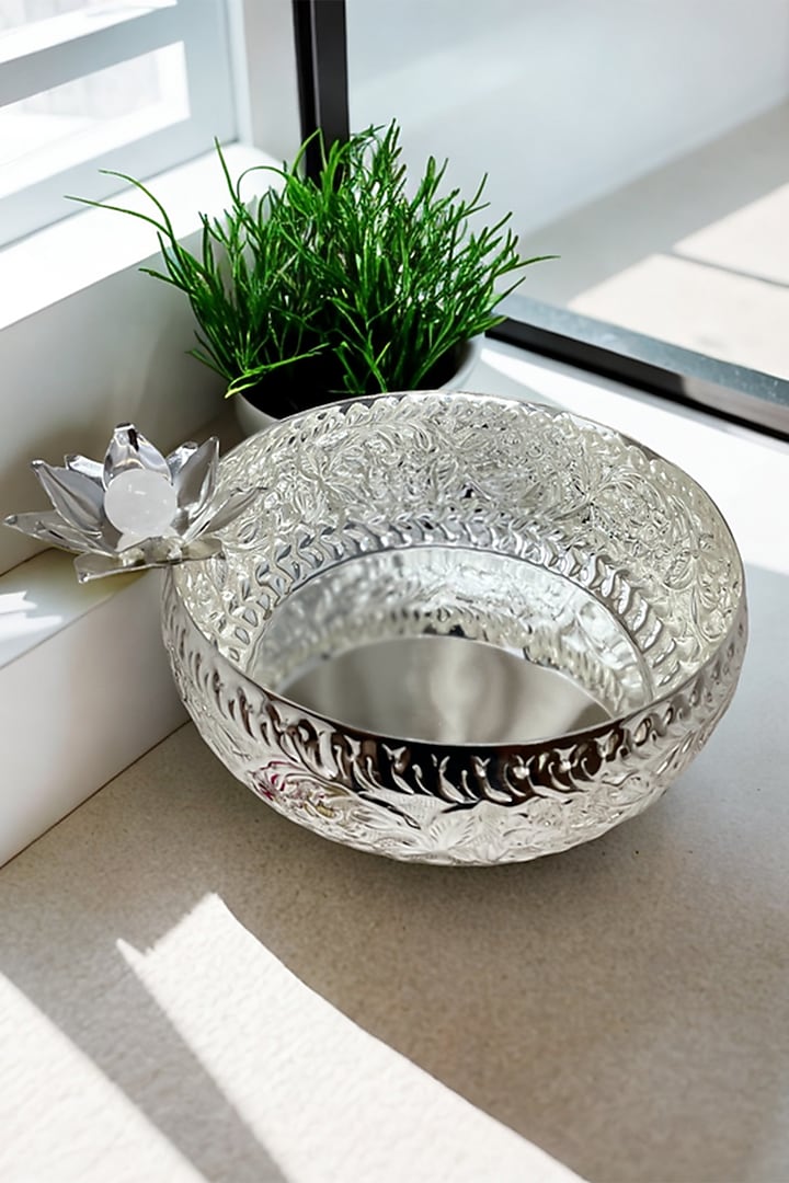 Silver Plated Brass Bowl by EL'UNIQUE at Pernia's Pop Up Shop