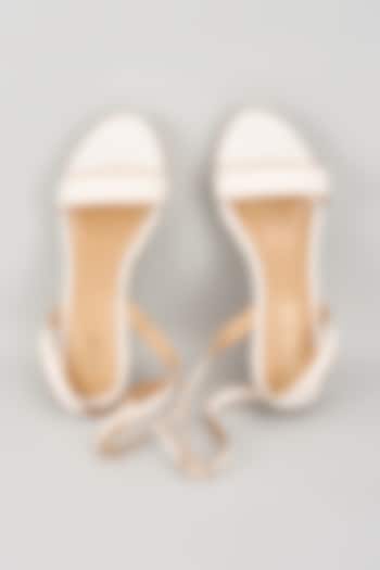 White PU & Jute Heels by Elviraa by Pranali Oswal