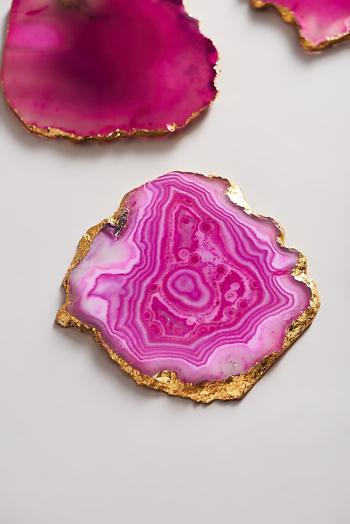 Fuchsia Agate Coasters (Set of 4) by Elysian Home at Pernia's Pop Up Shop