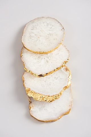 White Agate Coasters (Set of 4) by Elysian Home