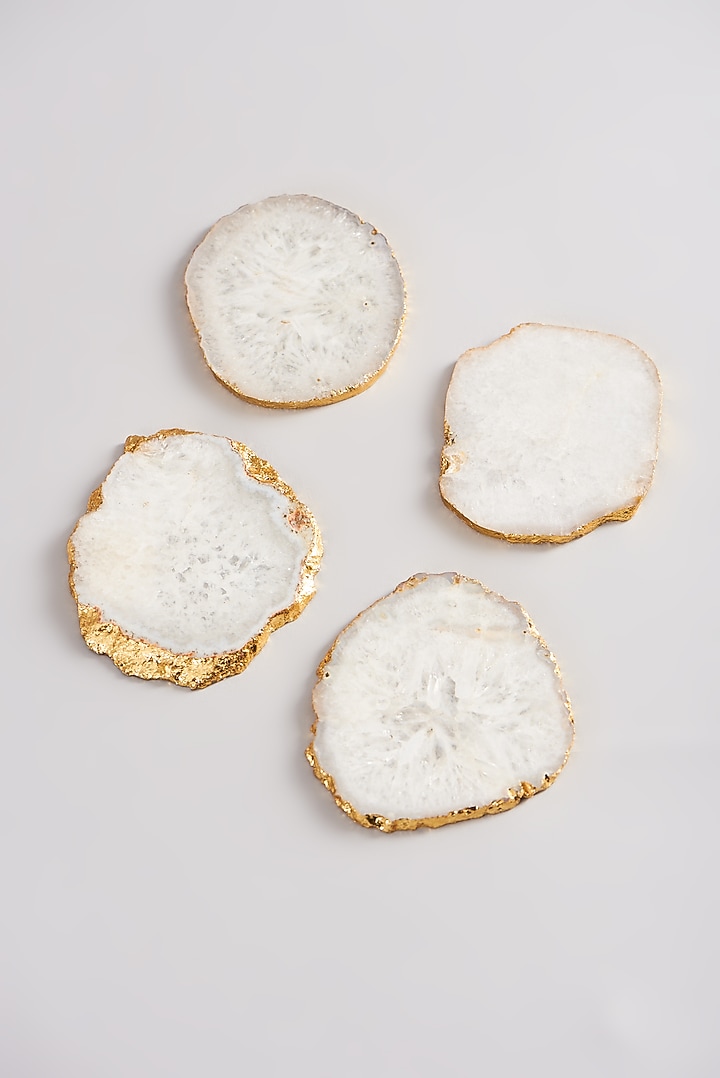 White Agate Coasters (Set of 4) by Elysian Home at Pernia's Pop Up Shop