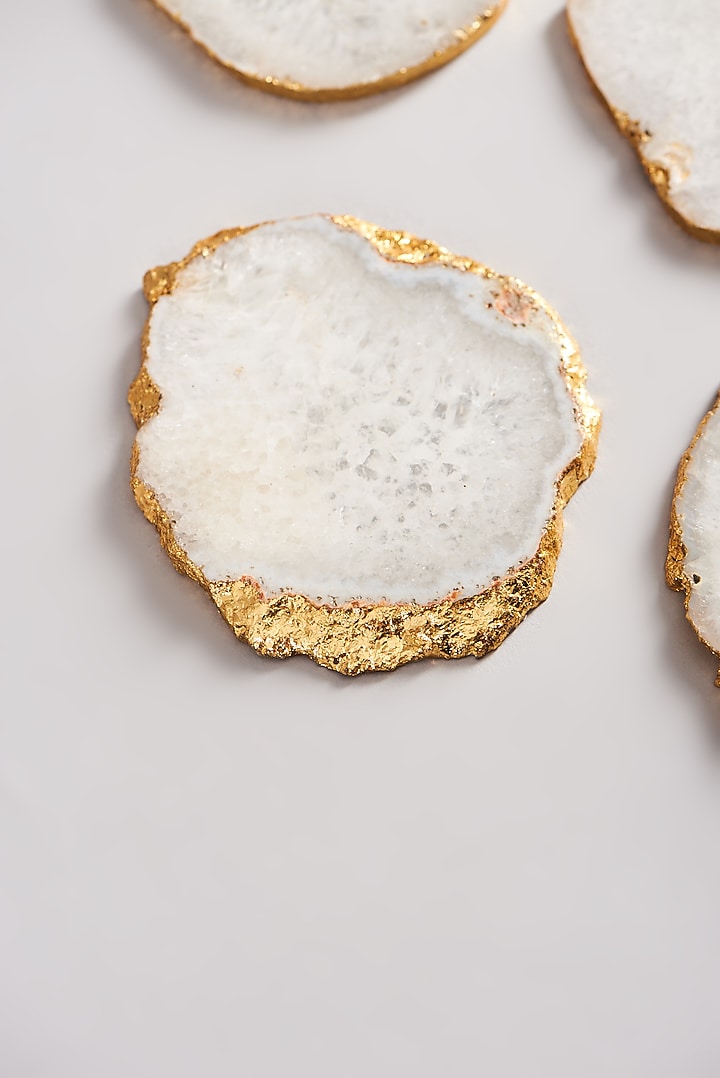 White Agate Coasters (Set of 4) by Elysian Home at Pernia's Pop Up Shop