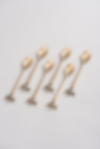Gold Brass Auric Spoons (Set of 6) by Elysian Home