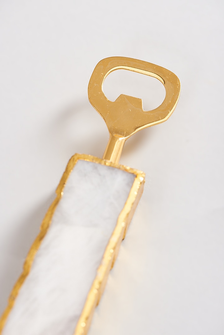White Agate Stone Bottle Opener by Elysian Home at Pernia's Pop Up Shop