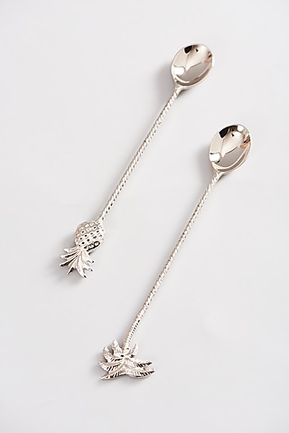 Silver Brass Stirrers (Set of 2) by Elysian Home