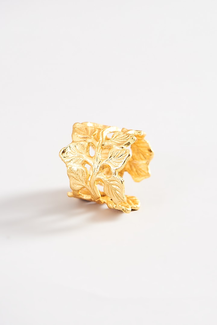 Gold Aluminium Napkin Rings (Set of 4) by Elysian Home at Pernia's Pop Up Shop