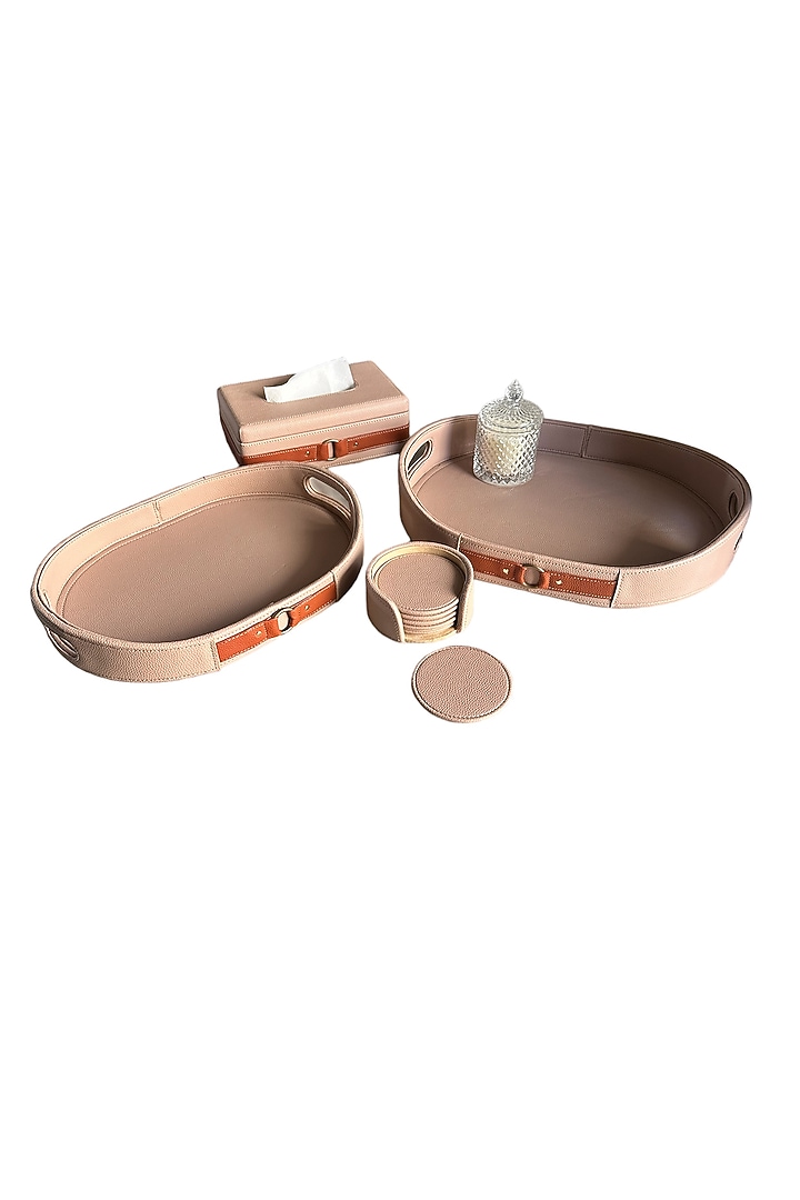 Cognac Vegan Leather Tray by Elysian Home at Pernia's Pop Up Shop