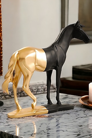 Black & Gold Resin Matte Finish Decor Accent by Elysian Home