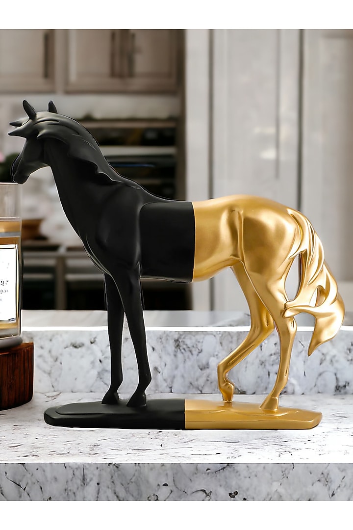 Black & Gold Resin Matte Finish Decor Accent by Elysian Home at Pernia's Pop Up Shop